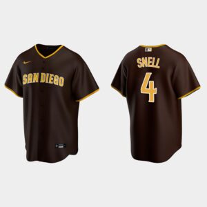 Men's San Diego Padres #4 Blake Snell Road Brown Jersey