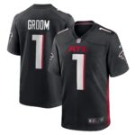 Atlanta Falcons Number 1 Groom Black Game Jersey