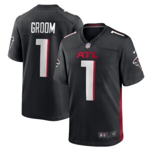 Atlanta Falcons Number 1 Groom Black Game Jersey