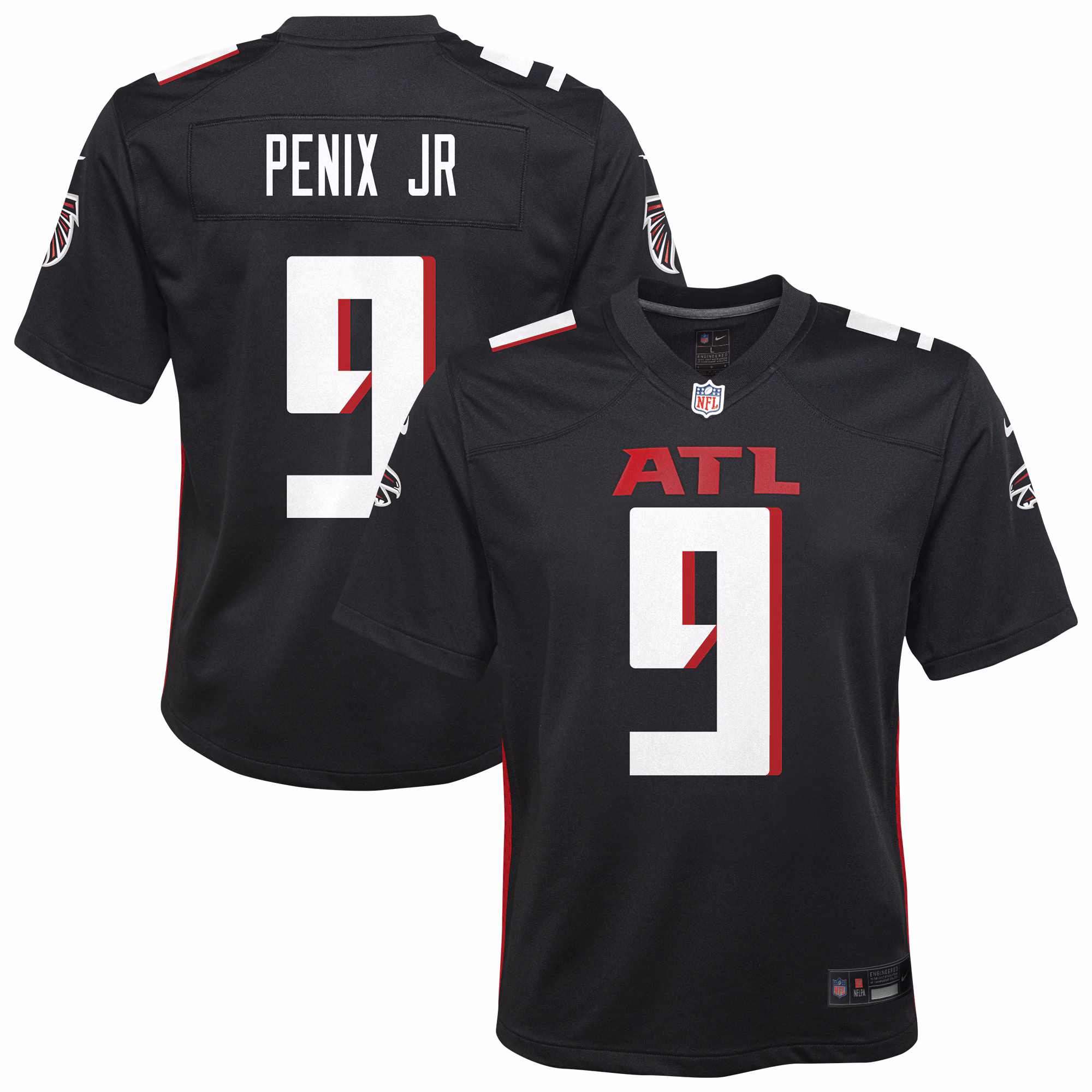 Youth Atlanta Falcons Michael Penix Jr. #9 Black Team Game Jersey