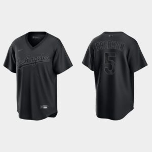 Men's Los Angeles Dodgers #5 Freddie Freeman Pitch Black Fashion Cool Base Jersey - Black