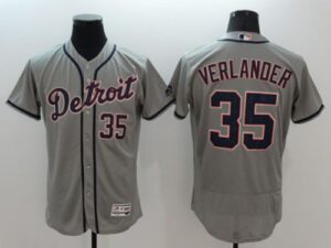 Detroit Tigers #35 Justin Verlander Grey Flexbase Collection Stitched Jersey