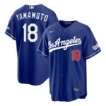 Yoshinobu Yamamoto #18 Los Angeles Dodgers Royal Alternate Stadium Jersey