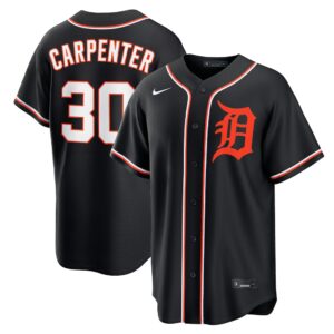 Kerry Carpenter #30 Detroit Tigers Fashion Replica Out Jersey - Black
