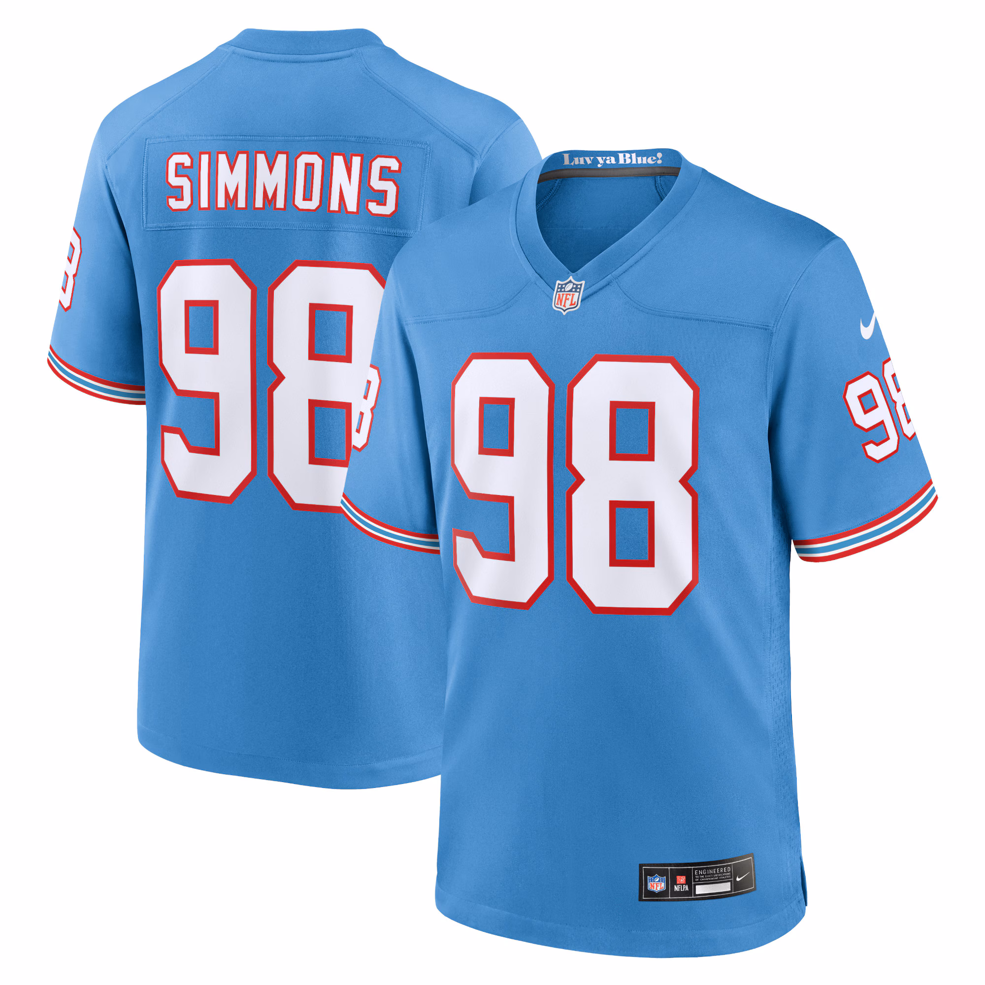 Jeffery Simmons Tennessee Titans Youth Game Jersey - Light Blue