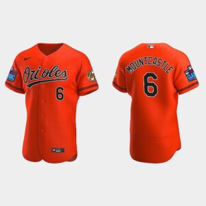 Men's Baltimore Orioles #6 Ryan Mountcastle 2022 Little League Classic Flex Base Jersey - Orange