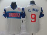 Men's Chicago Cubs #9 Javier Baez El Mago Majestic Gray 2019 Little League Classic Player Stitched Jersey