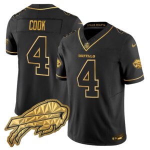 James Cook #4 Buffalo Bills BUF 2025 "Rivalries" Gold Vapor Limited Jersey - All Stitched