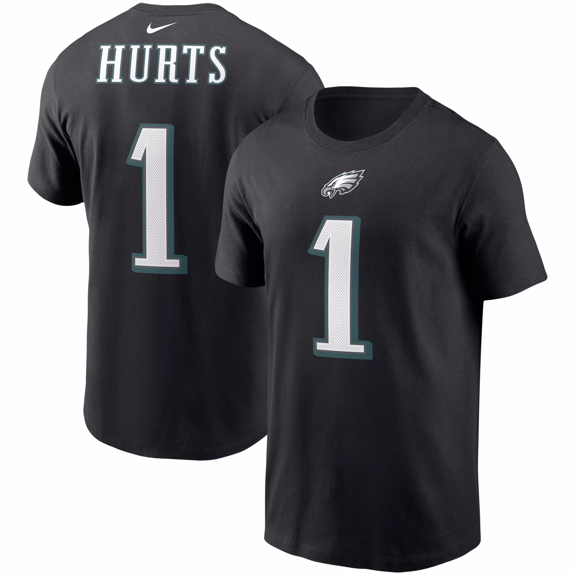 Men's Jalen Hurts Black Philadelphia Eagles Player Name & Number T-Shirt