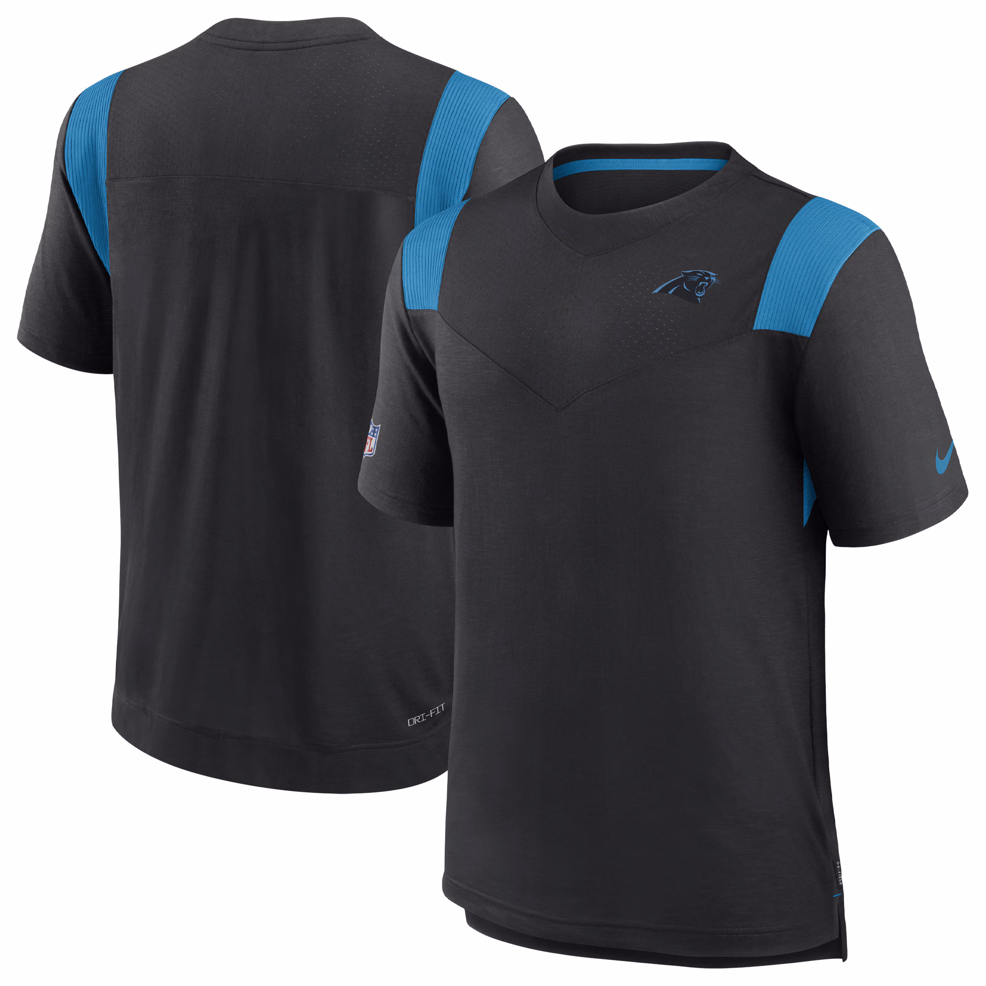 Men's Black Carolina Panthers Sideline Tonal Logo Performance Player T-Shirt