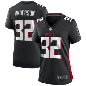 Women's Atlanta Falcons Jamal Anderson #32 Black Game Retired Player Jersey
