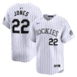 Men's Colorado Rockies #22 Nolan Jones  White Home Limited Player Jersey