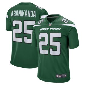 Israel Abanikanda New York Jets  Game Jersey - Gotham Green