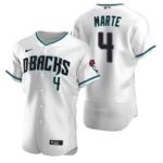 Men's  Arizona Diamondbacks #4 Ketel Marte White Teal 2020 Alternate Jersey