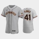 Men's San Francisco Giants #41 Wilmer Flores Flex Base Gray Road Jersey