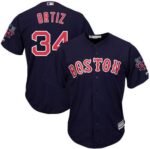 Boston Red Sox #34 David Ortiz Navy Blue New Cool Base with Retirement Patch Stitched Jersey
