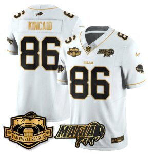 Dalton Kincaid #86 Buffalo Bills BUF 2025 Bills Mafia Patch Gold Vapor Limited Jersey - All Stitched