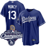 Men's Los Angeles Dodgers Max Muncy #13 Royal 2025 World Series Champions Alternate Replica Jersey