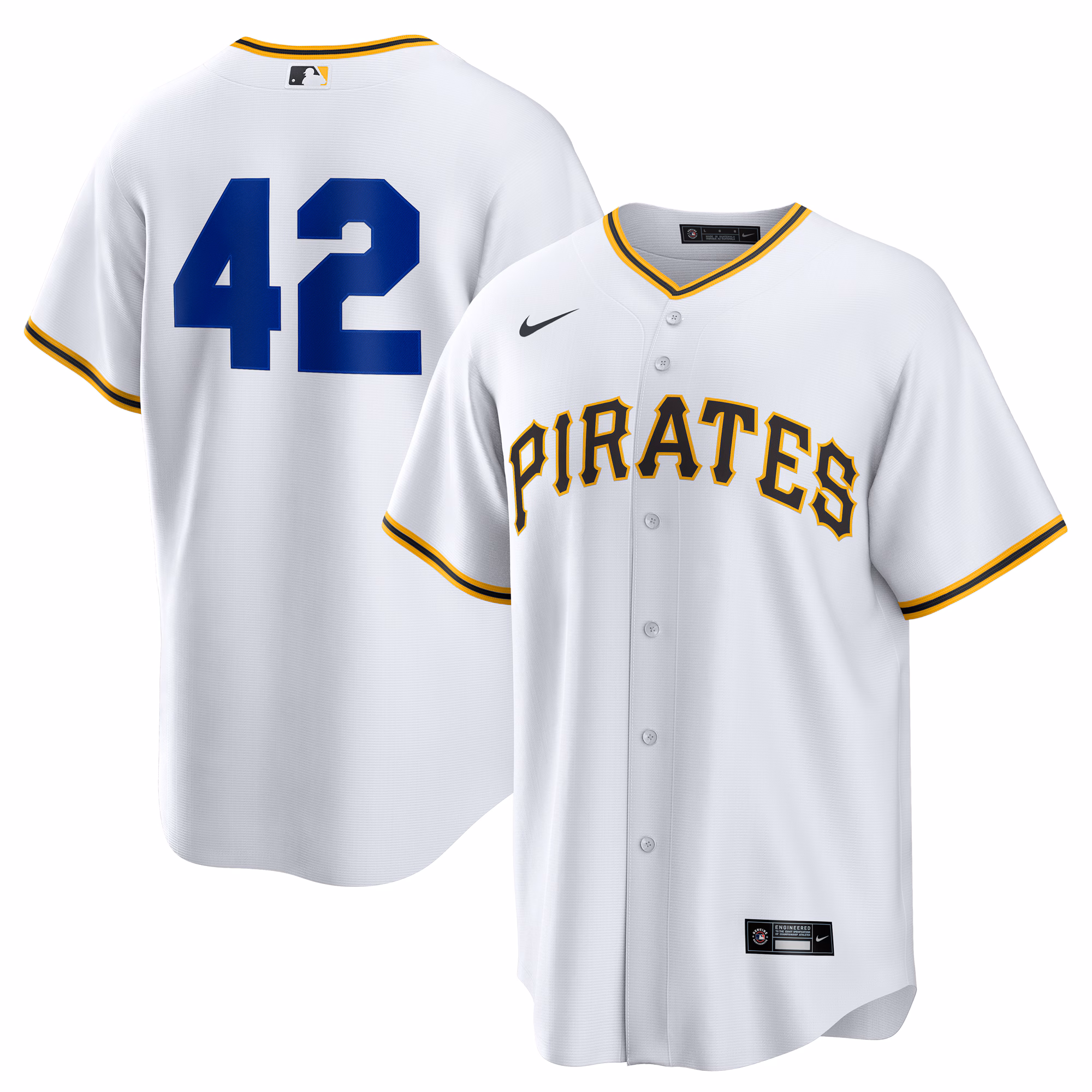 Men's Pittsburgh Pirates White Home  2025 Jackie Robinson Day Replica Jersey