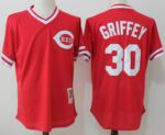 Mitchell And Ness Cincinnati Cincinnati Reds #30 Ken Griffey Red Throwback Stitched Jersey