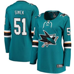 Radim Simek San Jose Sharks Women's Home Breakaway Player Jersey - Teal
