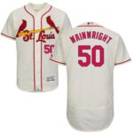 St. Louis Cardinals #50 Adam Wainwright Cream Flexbase Collection Stitched Jersey