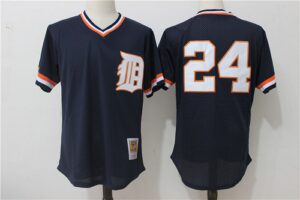 Mitchell and Ness Detroit Tigers #24 Miguel Cabrera Dark Blue Jersey