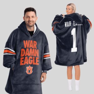 Adult #1 Auburn Football Unisex Blanket Hoodie