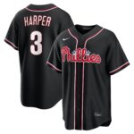 Philadelphia Phillies Bryce Harper #3 Fashion Replica Black Out Jersey