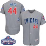 Chicago Cubs #44 Anthony Rizzo Grey Flexbase Collection Road 2016 World Series Champions Stitched Jersey