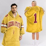 Adult #1 Arizona State Football Unisex Blanket Hoodie