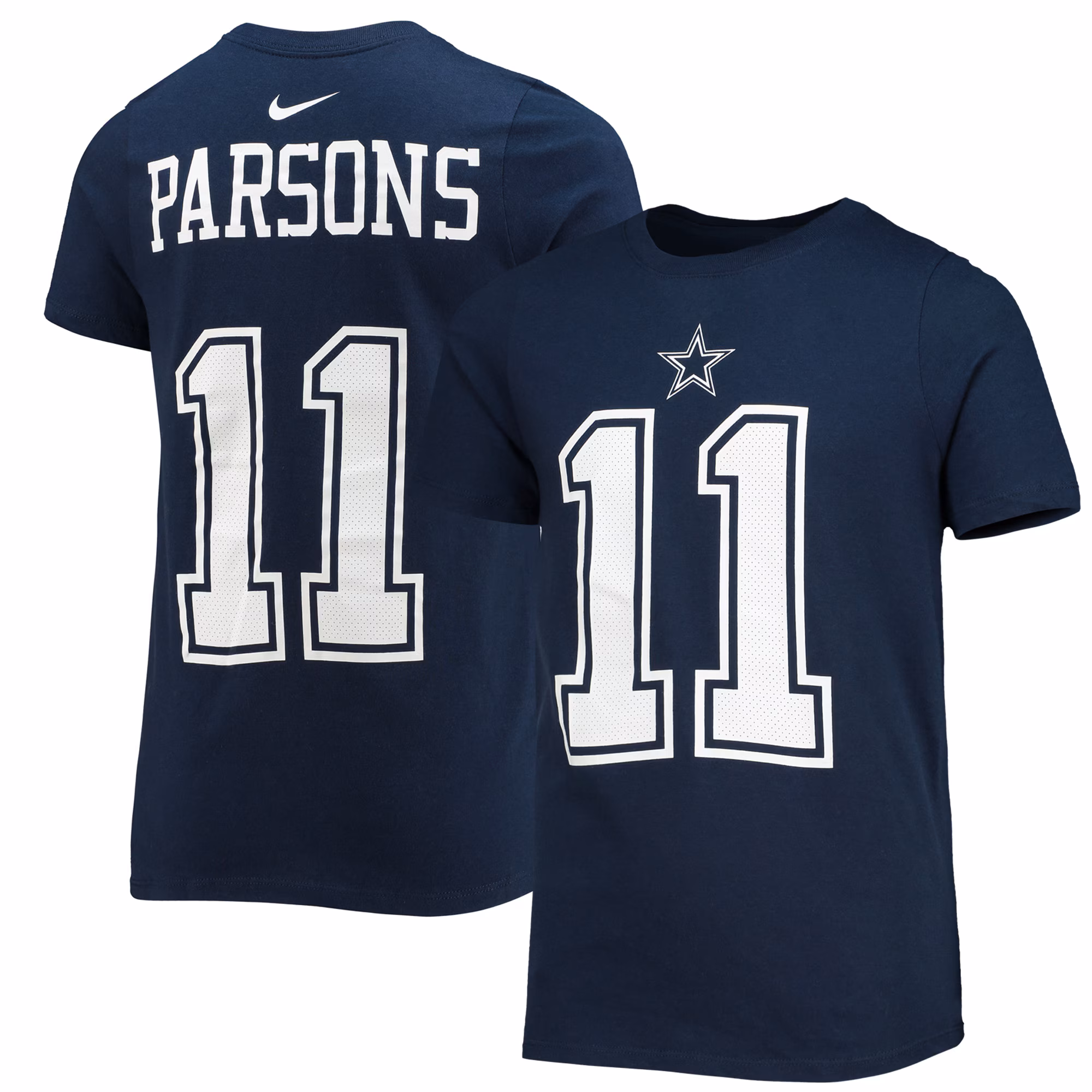 Youth Micah Parsons Navy Dallas Cowboys Player Name & Number T-Shirt