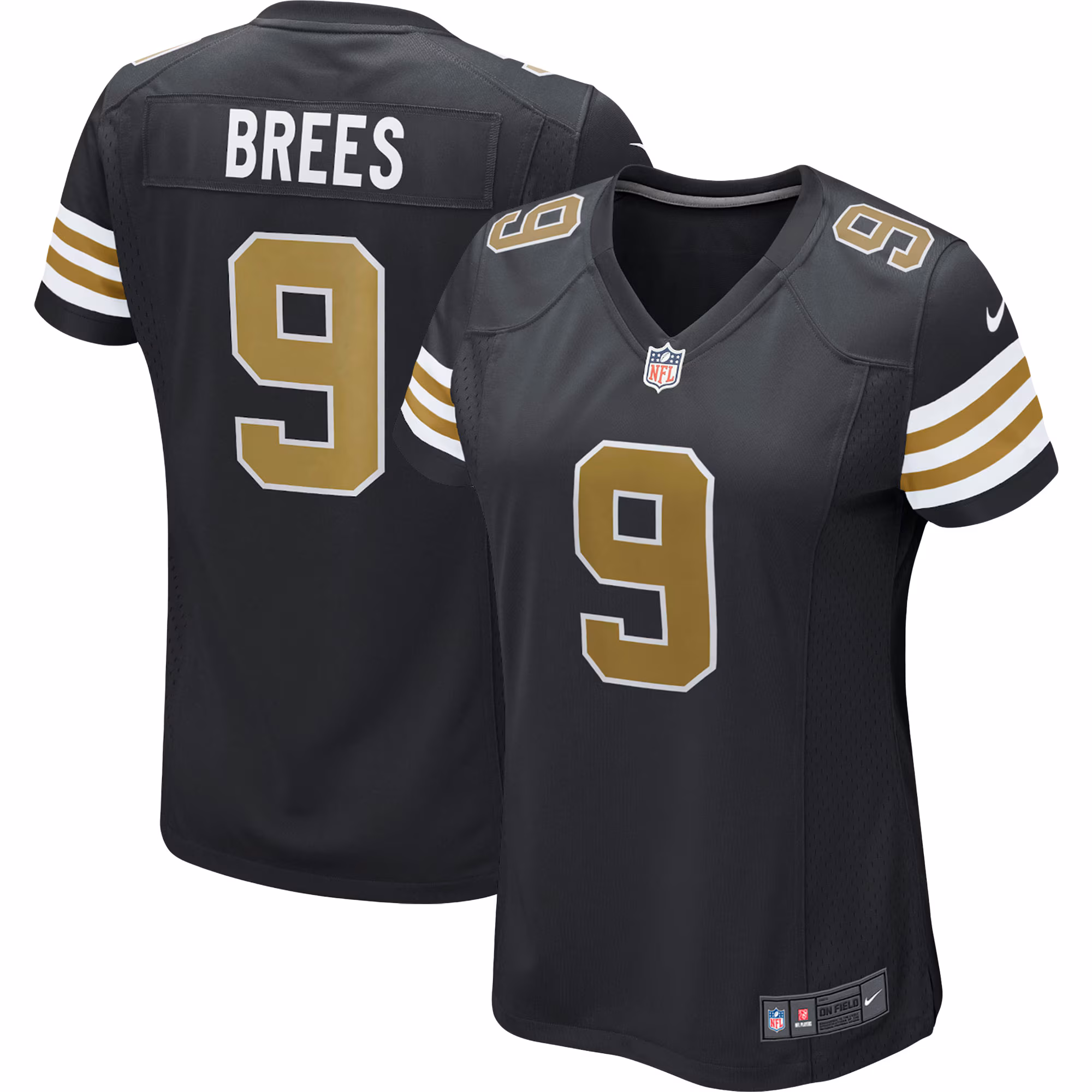 Drew Brees New Orleans Saints Women's Alternate Game Jersey - Black