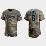 Starling Marte Miami Marlins 2021 National Armed Forces Day Jersey - Camo