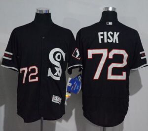 Chicago White sox #72 Carlton Fisk Black New Flexbase Collection Stitched Jersey