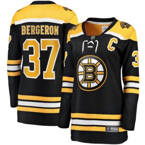 Patrice Bergeron Boston Bruins Women's Captain Patch Home Breakaway Jersey - Black