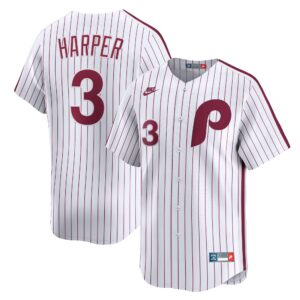 Philadelphia Phillies Bryce Harper #3 White  Cooperstown Collection Limited Jersey