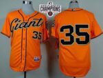 San Francisco Giants #35 Brandon Crawford Orange Alternate Cool Base W/2014 World Series Champions Stitched Jersey