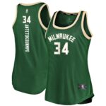 Giannis Antetokounmpo Milwaukee Bucks  Women's Fast Break Tank Jersey - Icon Edition - Hunter Green