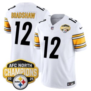 Terry Bradshaw #12 Pittsburgh Steelers 2025 AFC North Division Champions Vapor Limited Jersey - All Stitched