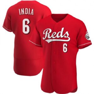 Men's Cincinnati Reds #6 Jonathan India Red Stitched Flex Base  Jersey