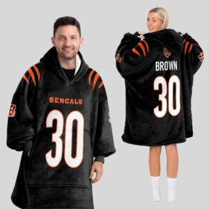 Adult 30 Cincinnati Football Unisex Blanket Hoodie