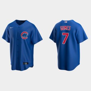 Men's Chicago Cubs #7 Yan Gomes Royal Alternate Jersey