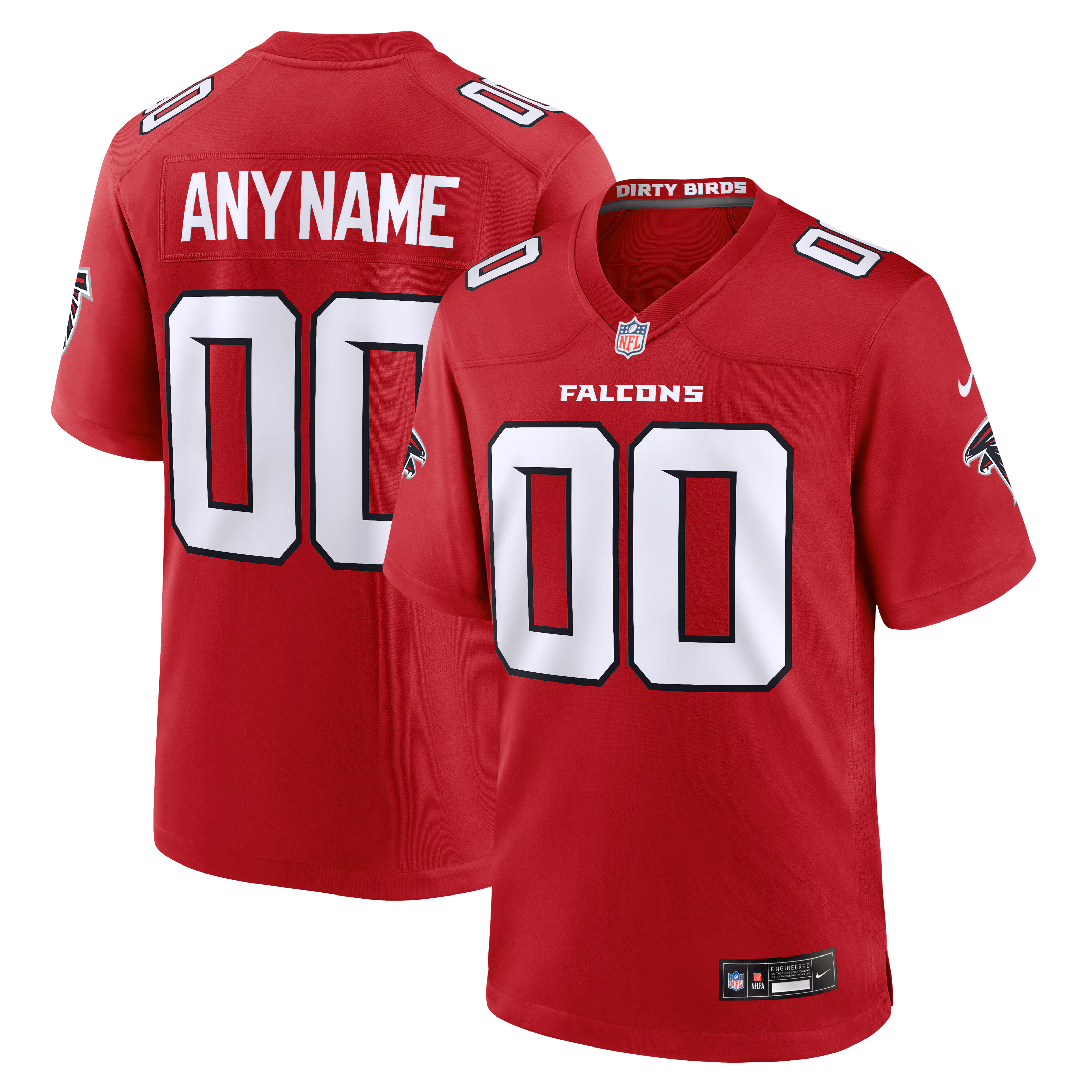 Youth Atlanta Falcons Red Custom #00 Game Jersey