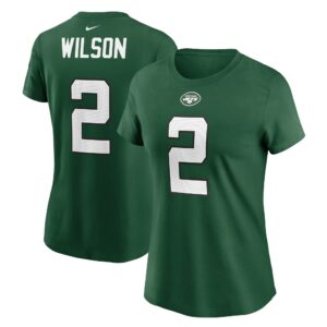 Women's Zach Wilson Green New York Jets Player Name & Number T-Shirt