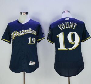 Milwaukee Brewers #19 Robin Yount Navy Blue Flexbase Collection Stitched Jersey