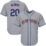 Men's New York Mets #20 Pete Alonso Majestic Gray Cool Base Road Jersey