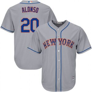 Men's New York Mets #20 Pete Alonso Majestic Gray Cool Base Road Jersey