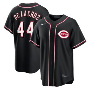 Cincinnati Reds Elly De La Cruz #44 Fashion Replica Black Out Jersey