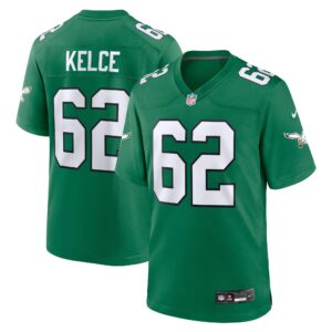 Jason Kelce Philadelphia Eagles  Alternate Game Player Jersey - Kelly Green